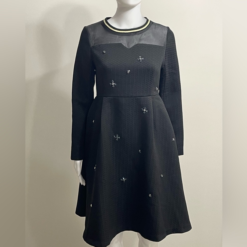 NWT Halloween Cosplay Black Witch Knee Length Dress with Stones & Beads Size S/M
